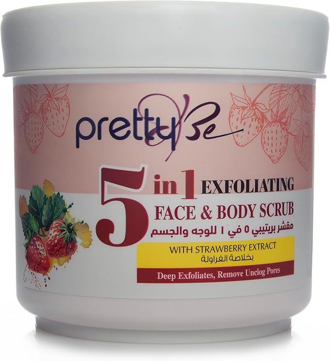 5 in 1 Exfoliating Face &amp; Body Scrub With Strawberry Extracts (Original)