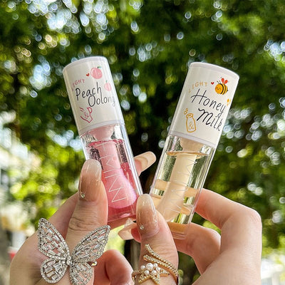AOGALIANI Moisturizing Lip Oil Honey Milk & Peach Oolong Repair Moisturizing Tender Fade Lip Lines